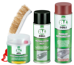 Zestaw do usuwania rdzy Neutralizator szpachlówka podkład antykorozyjny szczotka druciana