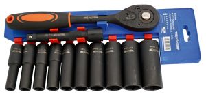 Zestaw klucz zapadkowy grzechotka plus nasadki 1/2" 12 elementów Adler 3553.4