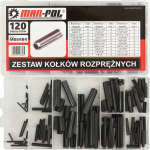 ZESTAW KOŁKÓW ROZPRĘŻNYCH 120 szt części elementów
