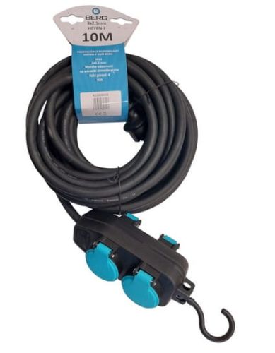 Wodoszczelny przedłużacz budowlany 10-metrowy BERG H07RN-F 3x2,5mm z 4 gniazdami z uziemieniem IP44 elektryczny.jpg
