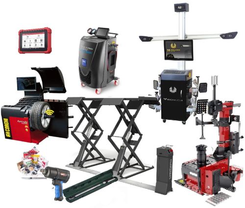 Zestaw urządzeń do warsztatu wulkanizacji mega premium Corghi Nussbaum, Femas. geometria tester diagnostyczny.jpg