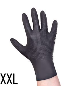 Rękawice Nitrylowe GRIP ProMates Czarne Rozmiar XXL  Wytrzymałe Ochronne do Mechaniki, Warsztatu, Wulkanizacji, i Żywności