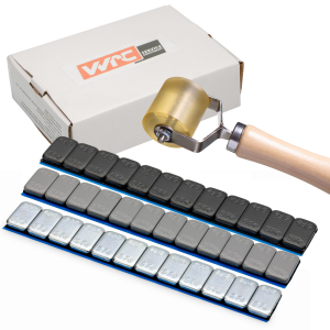 Zestaw ciężarków klejonych do wyważania kół aluminiowych WRC MIX 300szt + rolka dociskowa